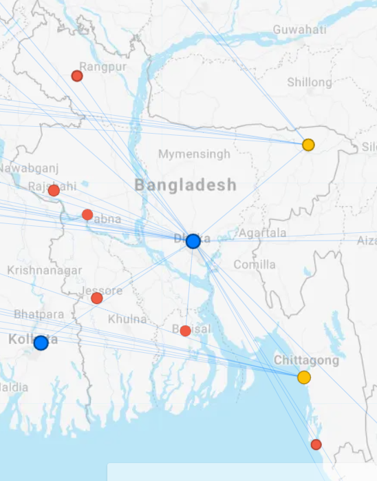 Biman Bangladesh Airline Domestic Route Map